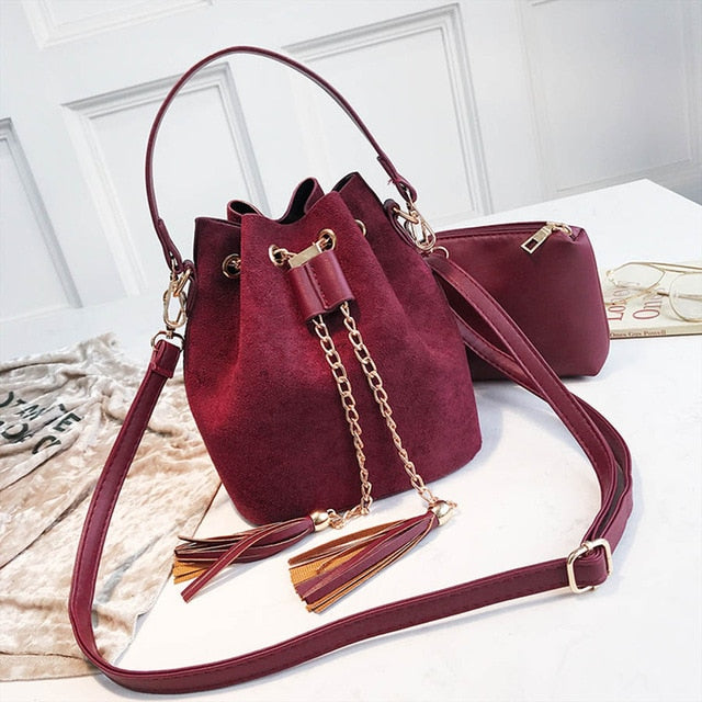 2019 New Mini Crossbody Handbags Cute Suede Bucket Bag Organizer